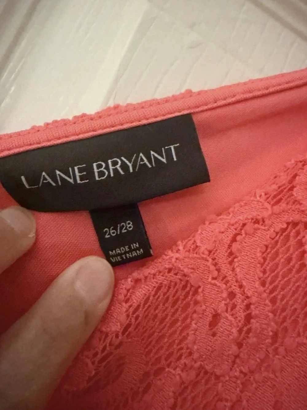 Lane Bryant Lace Fit-and-Flare Dress - Coral Pink